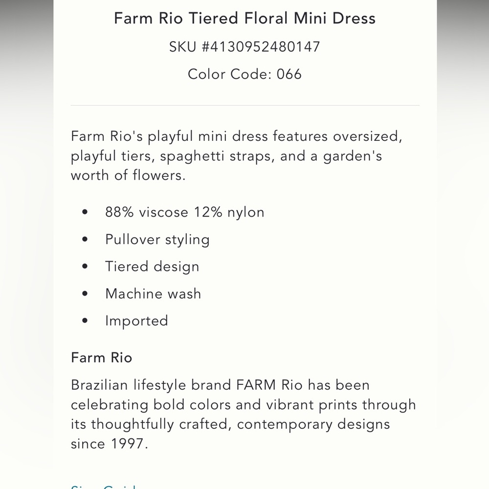 NWT FARM RIO for Anthropologie Tiered Floral Mini Dress - Picture 12 of 13
